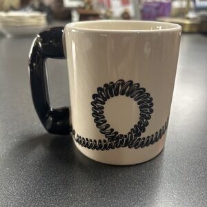 Vintage F.T.D.A. Telephone Mug White with Black‎ Handset Ceramic from 1993